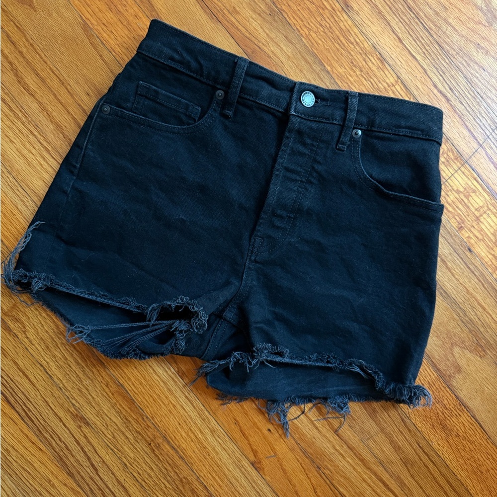 Everlane Black Jean Shorts Cut-Off Style